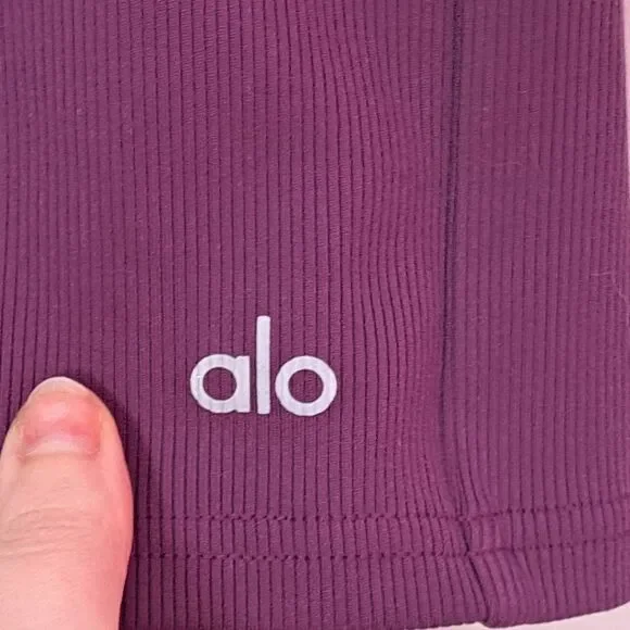 ALO Yoga Women's Athletic Shorts - Dark Purple - Picture 4 of 5